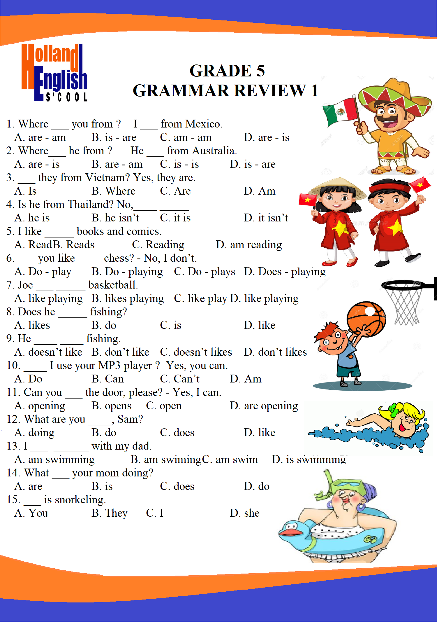 ÔN TẬP NGỮ PHÁP LỚP 5 (P1)