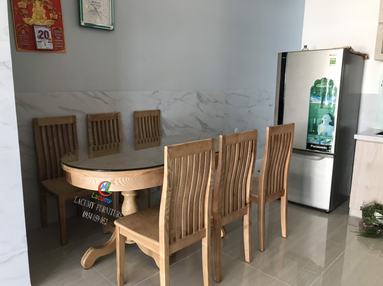 BỘ BÀN ĂN OVAL 1m8 GỖ TẦN BÌ (SỒI NGA) 06 - BBA06