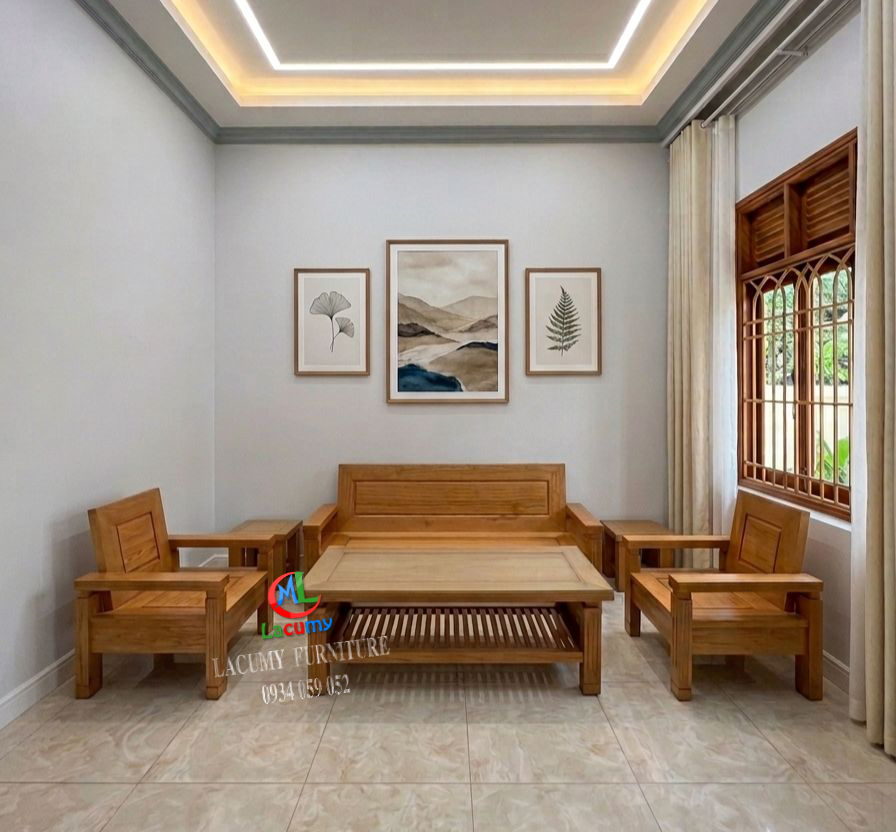 SOFA NHẬT (CAO) 6 MÓN GỖ TẦN BÌ 100% - SF07