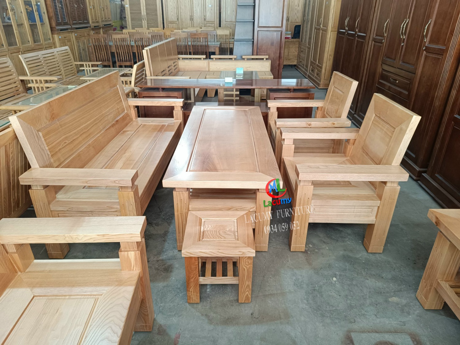 SOFA NHẬT (CAO) 6 MÓN GỖ TẦN BÌ 100% - SF07