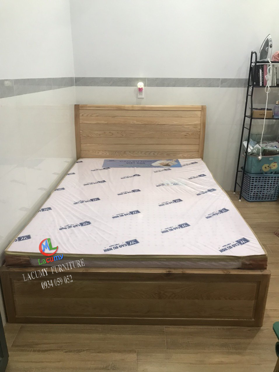 GIƯỜNG LOLA01 GỖ TẦN BÌ  HỘC KÉO HÔNG - GN02(1m6)