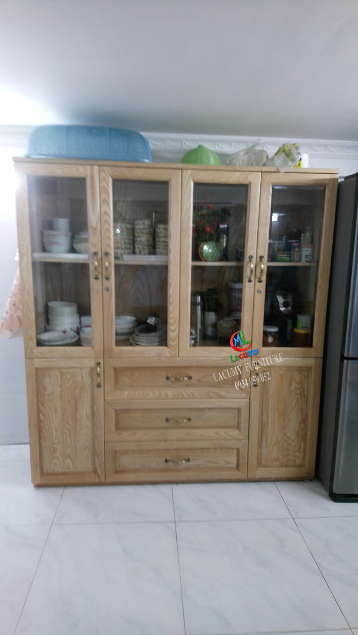 TỦ TRƯNG BÀY 1M6 GỖ TẦN BÌ (SỒI NGA) - TTB03