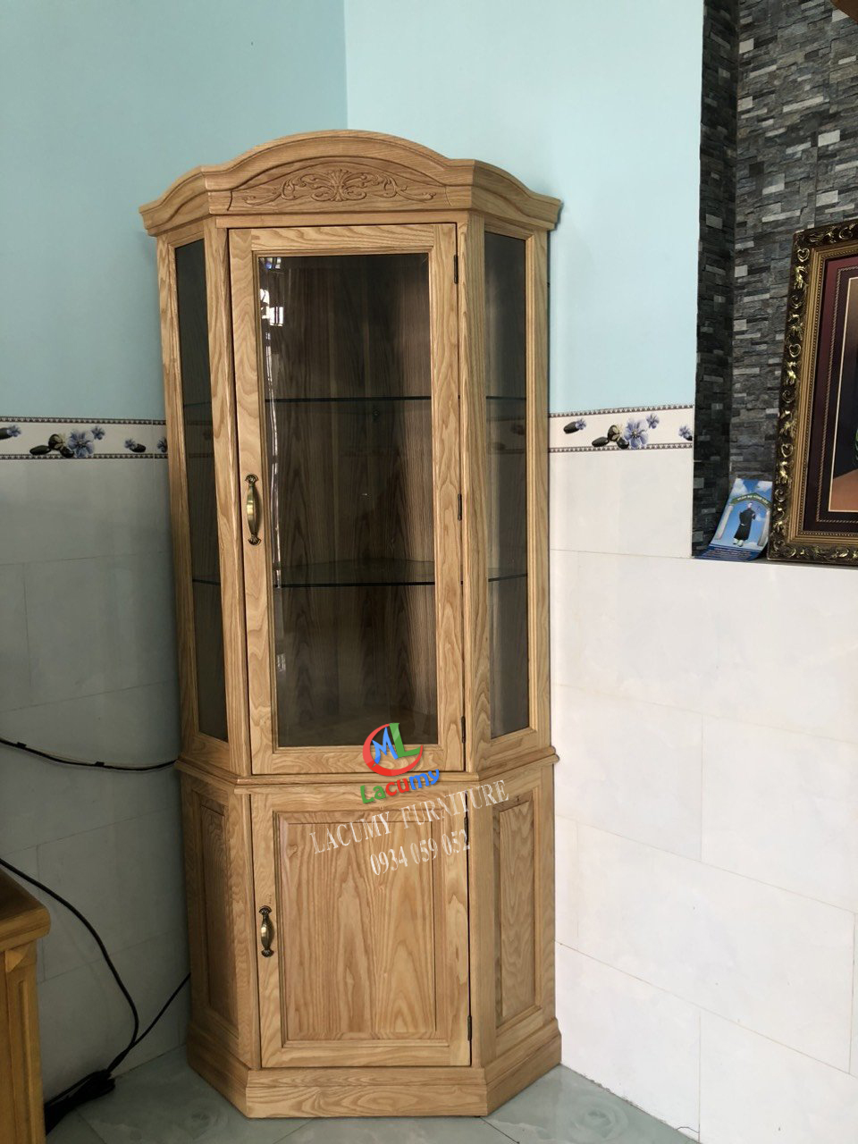 TỦ RƯỢU GÓC GỖ TẦN BÌ (SỒI NGA) - TR04
