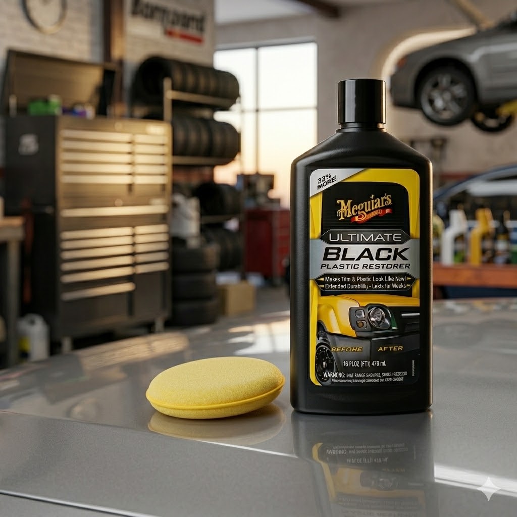 Kem phục hồi và dưỡng nhựa ngoại thất ô tô Meguiars  Ultimate Black Plastic Restorer 473ml