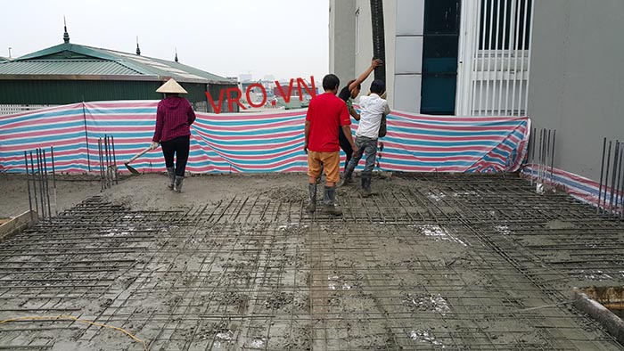 hình ảnh thi công sàn xốp công trình nguyễn văn huyên hà nôi