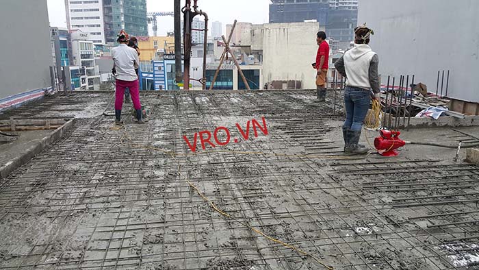 hình ảnh thi công sàn ô cờ công trình nguyễn văn huyên 