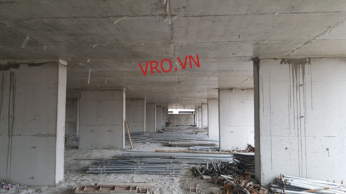 sàn không dầm - hình ảnh dỡ coppha tầng một tòa CT4 dự án eco cát tường bắc ninh