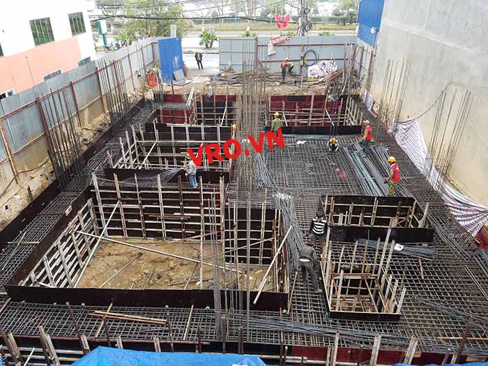 Hình ảnh thi công móng Hộp Vro công trình Seaview Cát Bà Hải Phòng