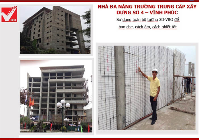 hình ảnh thi công xây dựng tường 3d Panel Vro