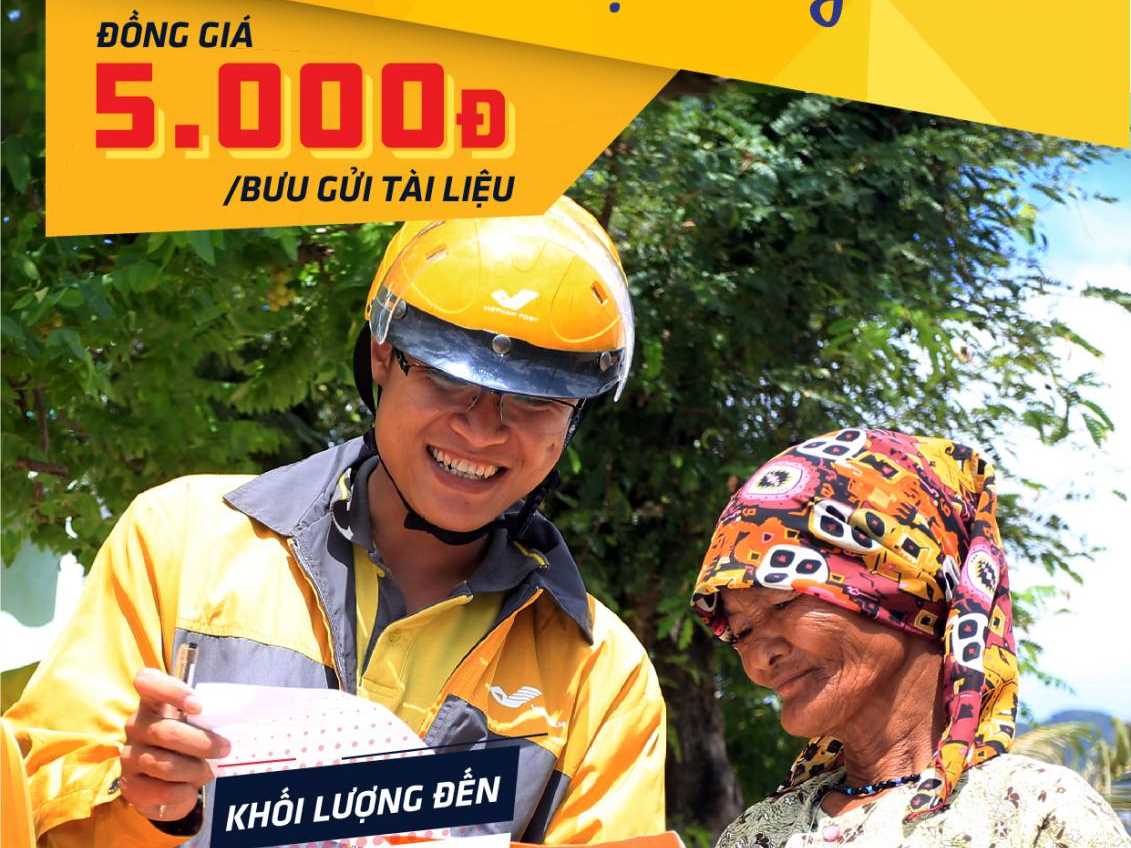 Vietnam Post ưu đãi đồng giá 5.000 đồng cho bưu gửi tài liệu có khối lượng đến 500gr