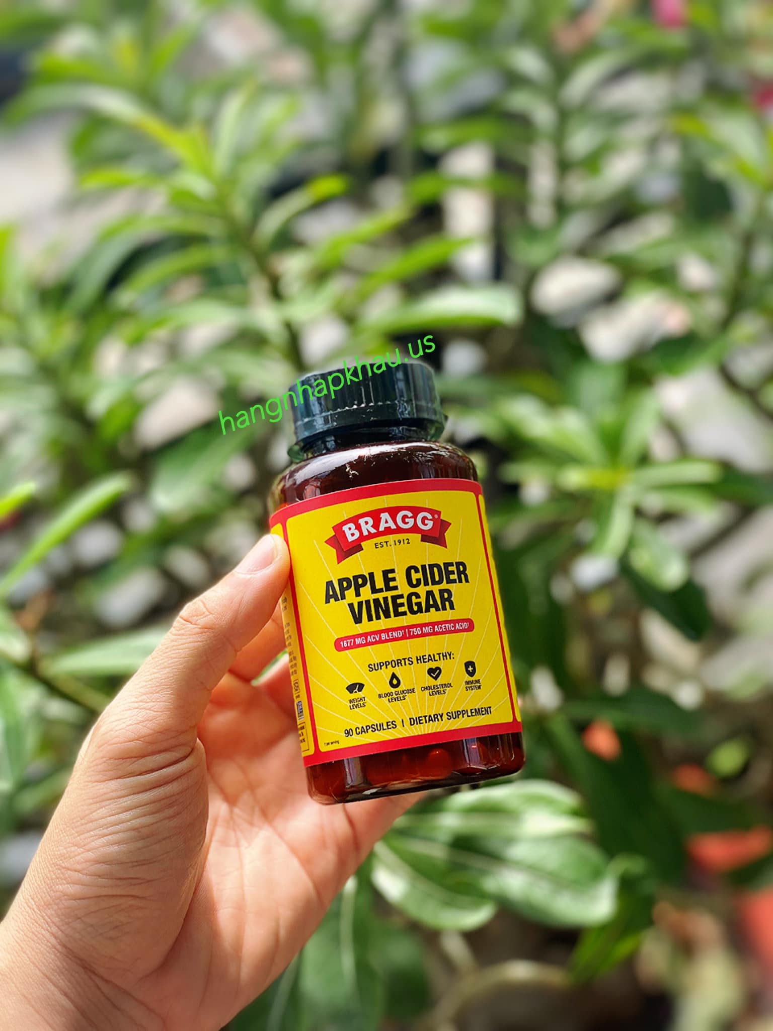 Giấm táo Bragg Apple Cider Vinegar (90 viên) MADE IN USA.