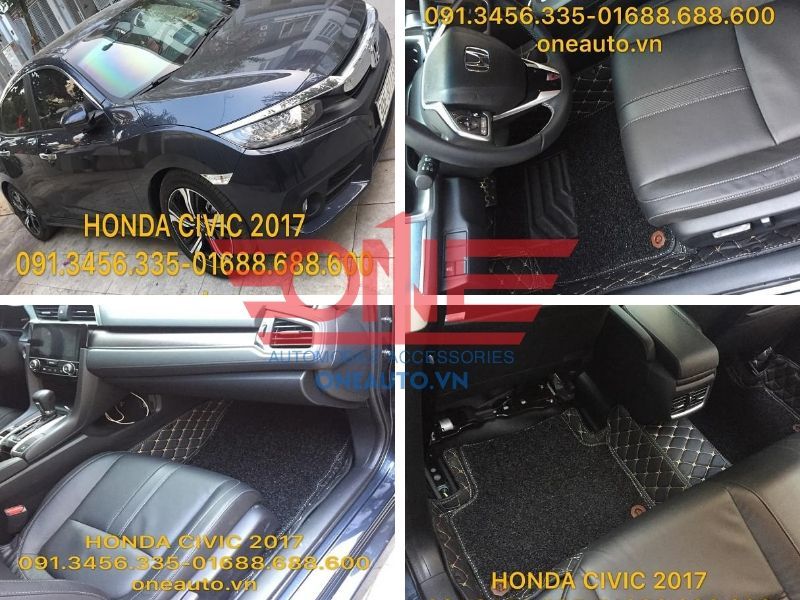 lắp đặt thảm lót sàn ô tô  honda civic ở cửa hang oneauto