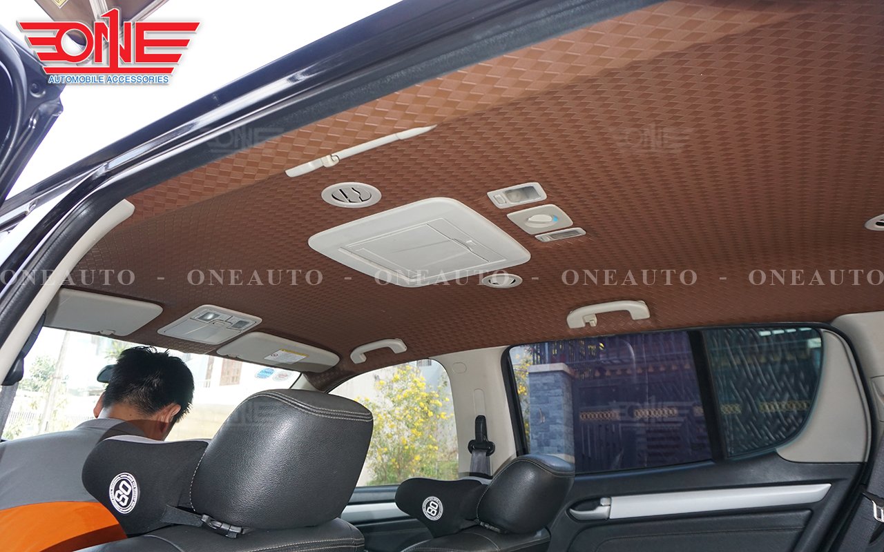 Bọc trần ô tô Isuzu Mu-x chất liệu da ép hoạ tiết mới nhất !