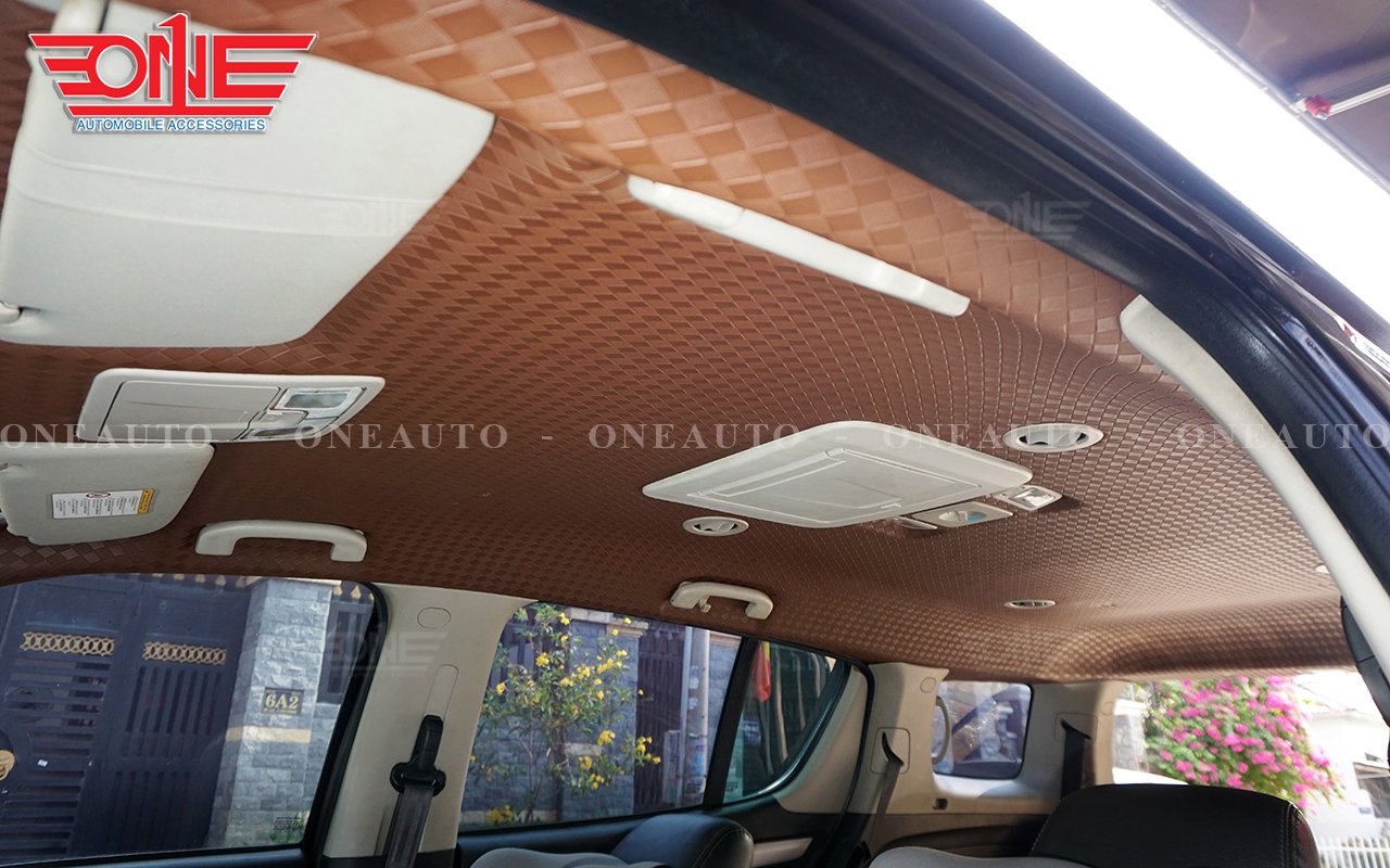 Bọc trần ô tô Isuzu Mu-x chất liệu da ép hoạ tiết mới nhất !
