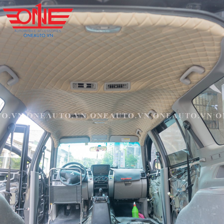 Bọc trần da 5D xe ô tô Pajero Sport 2016
