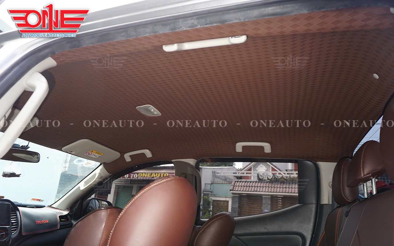Bọc Trần ô tô Mitsubishi Triton chất liệu da ép họa tiết mới nhất 2024