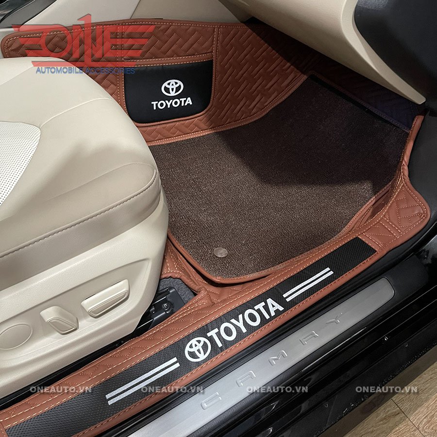 Thảm lót sàn ô tô 8D Toyota Camry Thành cao phủ viền bậc cửa