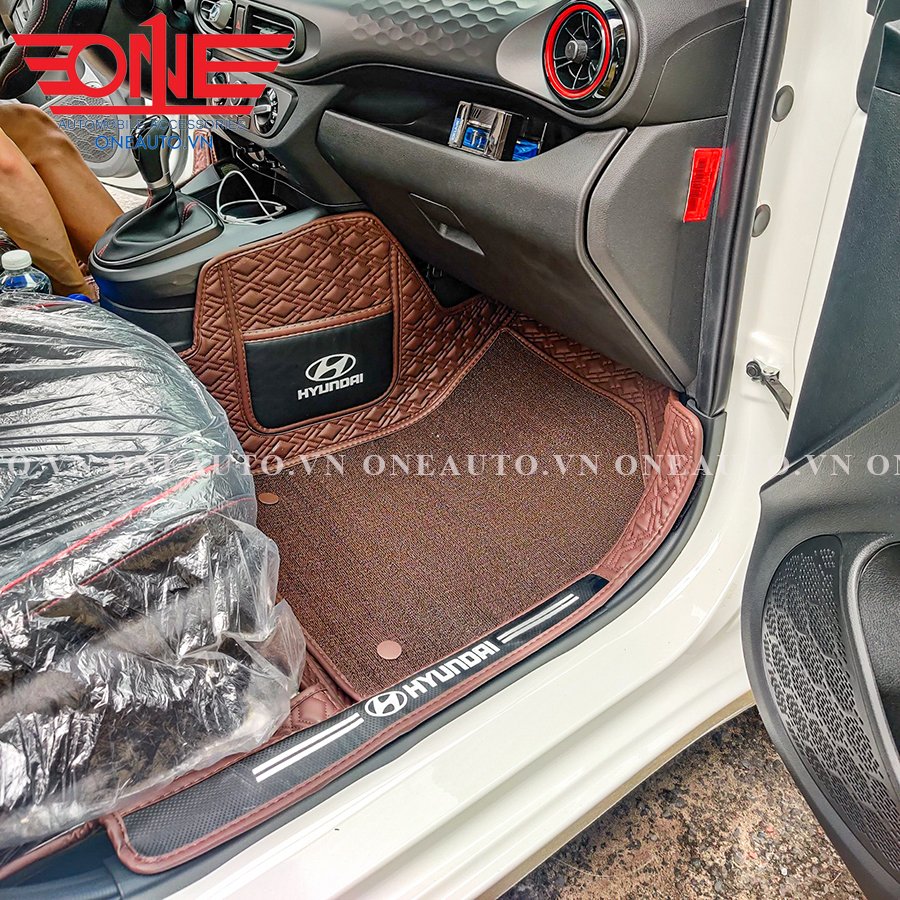 Thảm lót sàn ô tô 8D Hyundai I10 phủ viền cửa