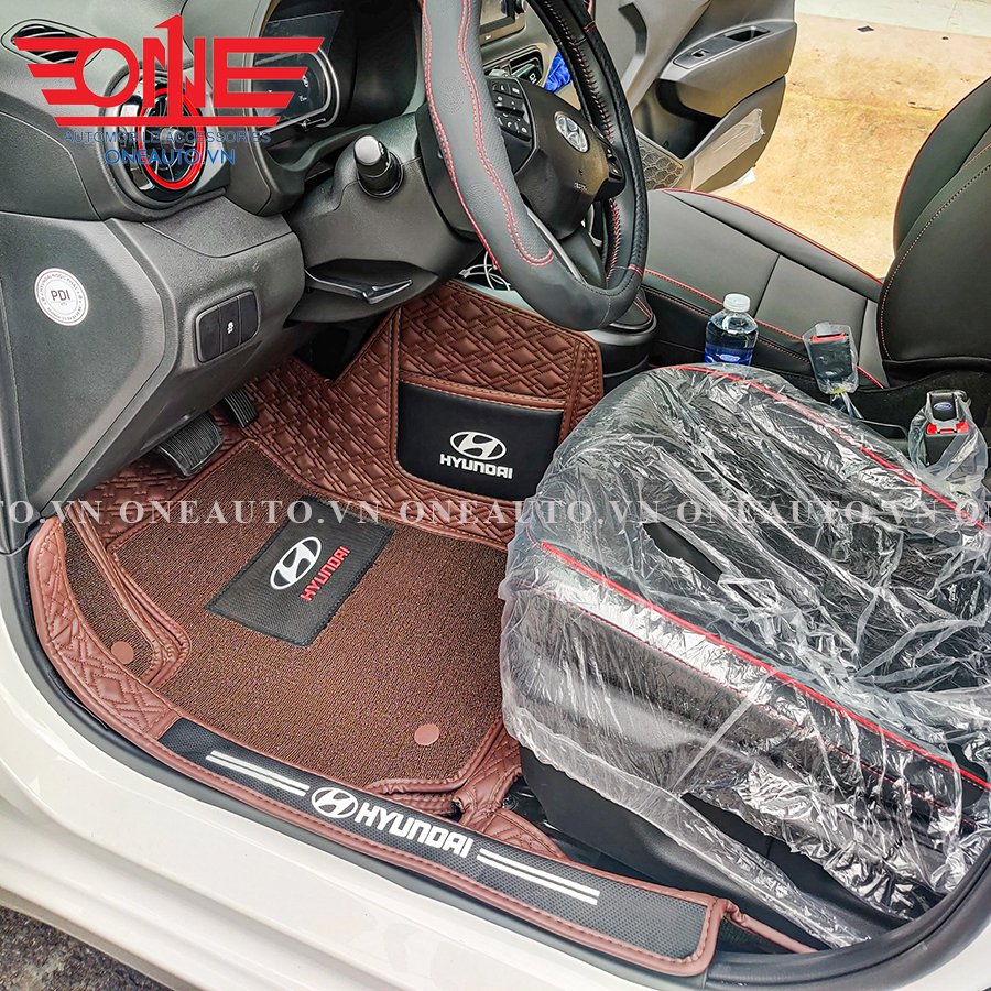 Thảm lót sàn ô tô 8D Hyundai I10 phủ viền cửa