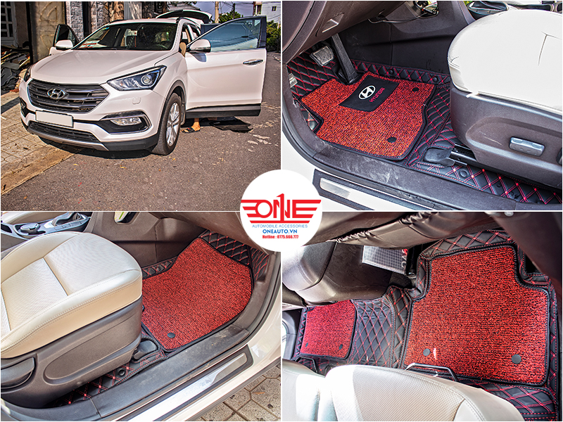 Thảm Lót Sàn ô tô 5D 6D Cao Cấp xe Hyundai Santafe 2013-2017