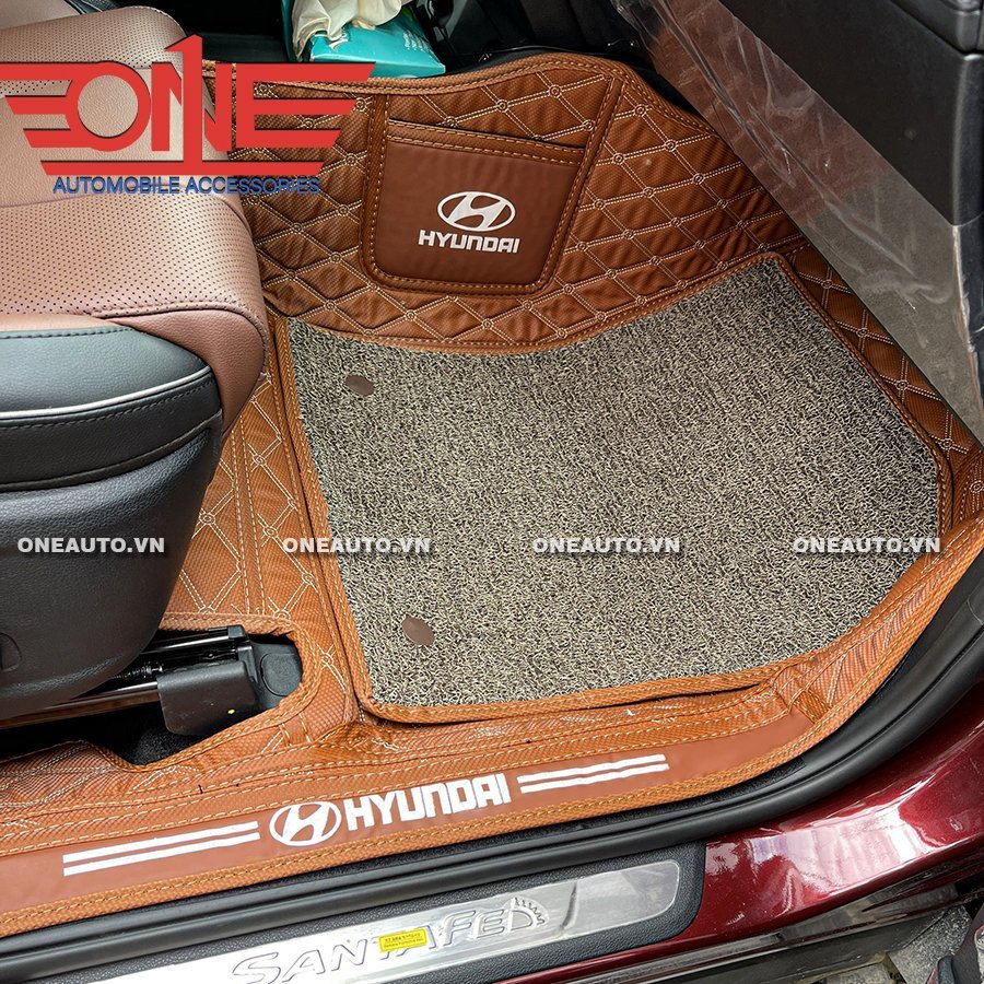 Thảm lót sàn ô tô 8D Hyundai SantaFe FULL viền cửa