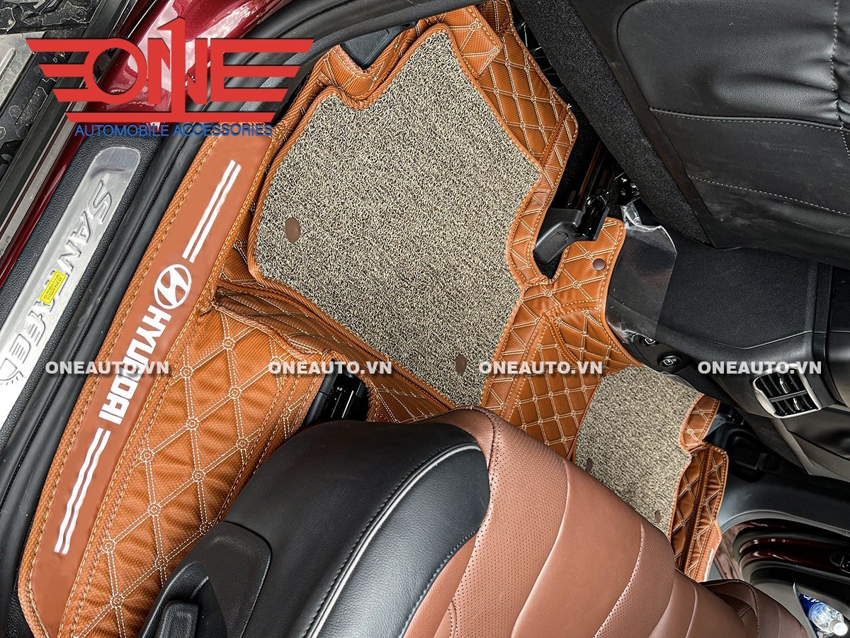 Thảm lót sàn ô tô 8D Hyundai SantaFe FULL viền cửa