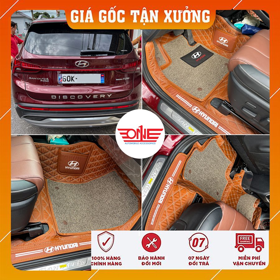 Thảm lót sàn ô tô 8D Hyundai SantaFe FULL viền cửa