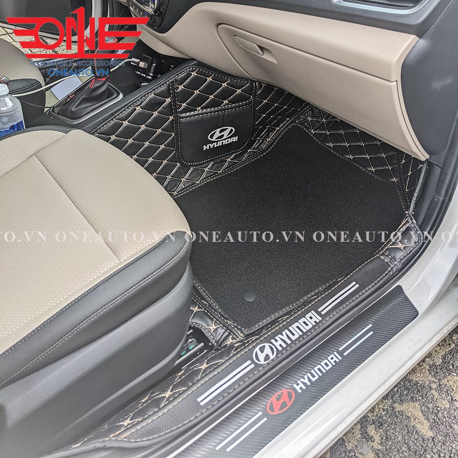 Thảm lót sàn ô tô 8D Hyundai Accent Full viền cửa