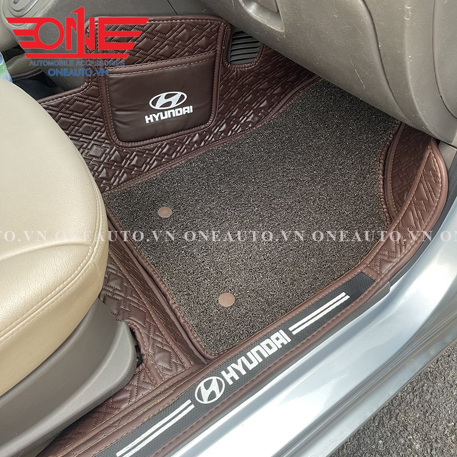 Thảm lót sàn ô tô 8D Hyundai I10 phủ viền cửa