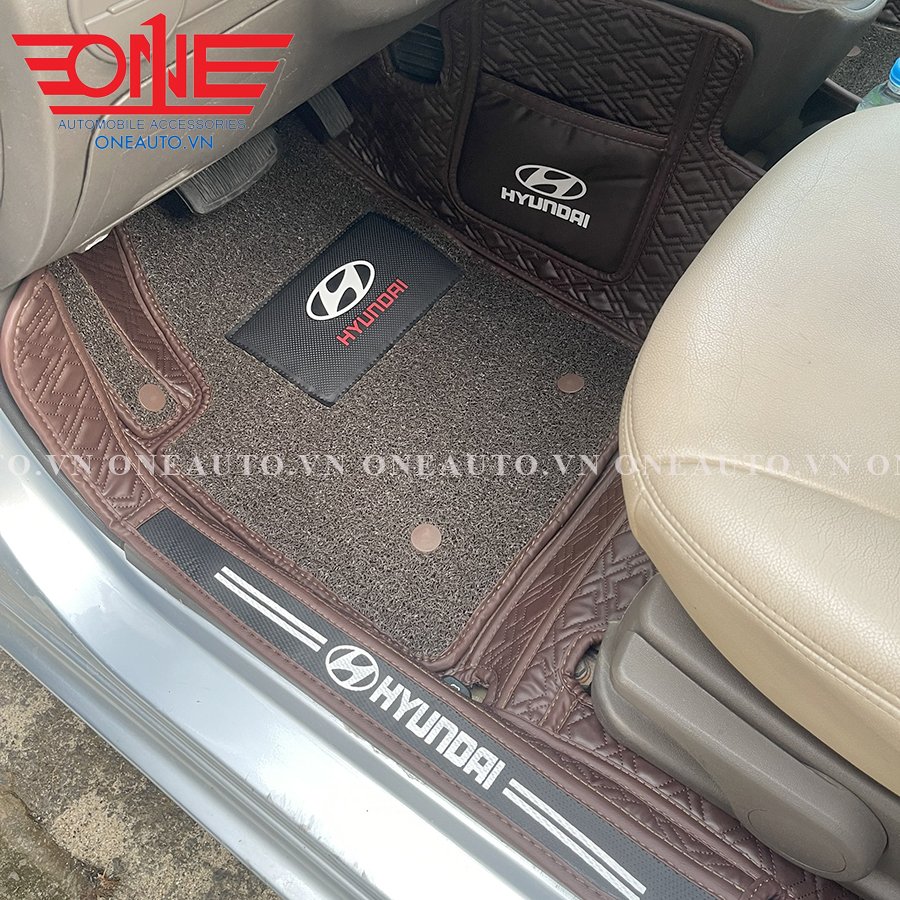 Thảm lót sàn ô tô 8D Hyundai I10 phủ viền cửa