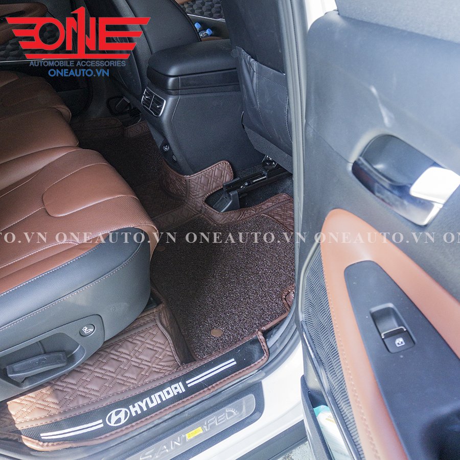 Thảm lót sàn ô tô 8D Hyundai SantaFe FULL viền cửa