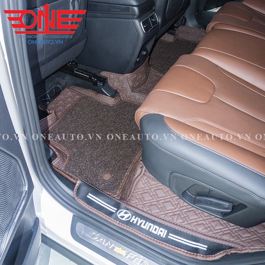 Thảm lót sàn ô tô 8D Hyundai SantaFe FULL viền cửa