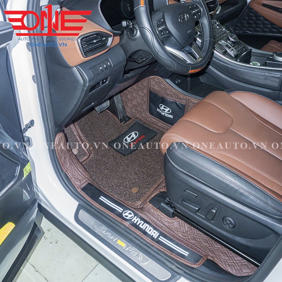 Thảm lót sàn ô tô 8D Hyundai SantaFe FULL viền cửa