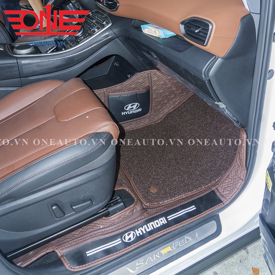 Thảm lót sàn ô tô 8D Hyundai SantaFe FULL viền cửa