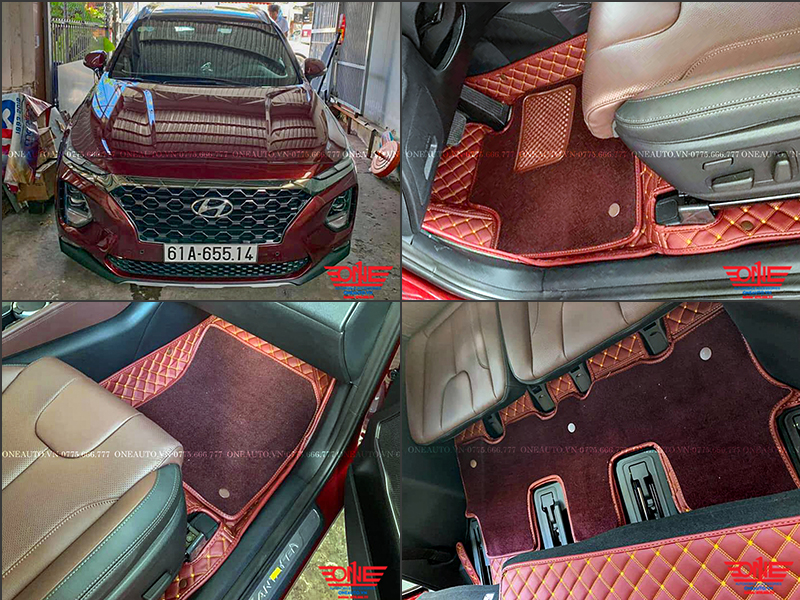 Thảm Lót Sàn 6D Cho Xe Hyundai Santafe 2019