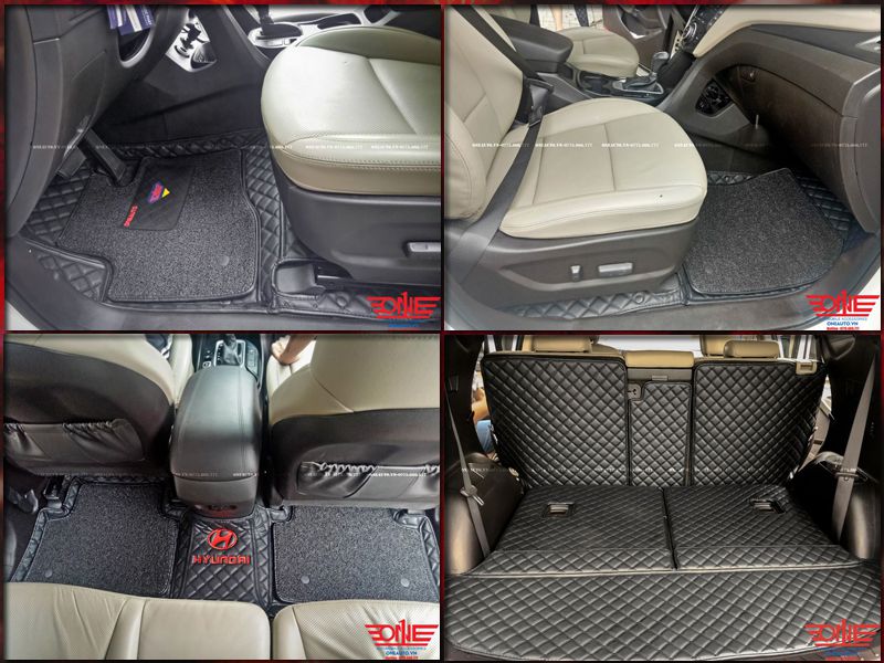 Thảm Lót Sàn ô tô 5D 6D Cao Cấp xe Hyundai Santafe 2013-2017