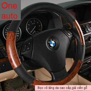 Bọc vô lăng da cao cấp-giả gỗ