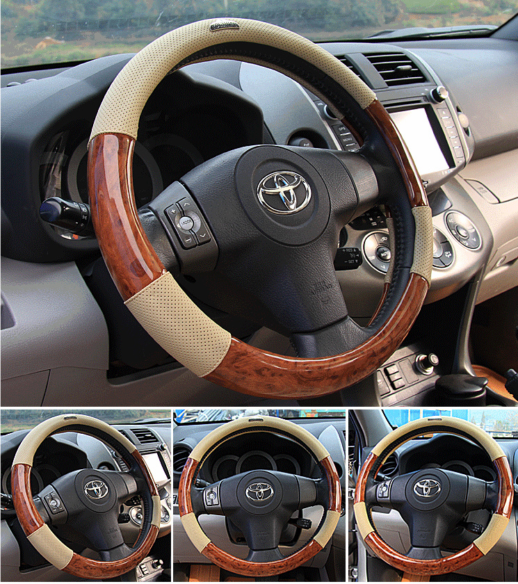 Bọc vô lăng da cao cấp-giả gỗ