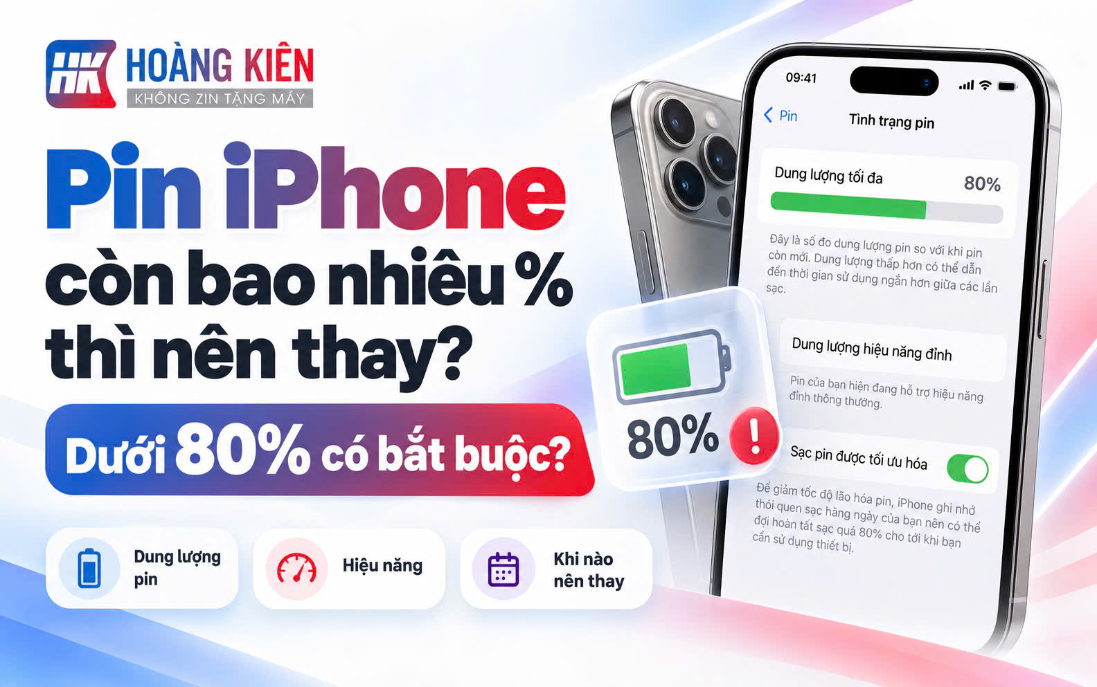Pin iPhone còn bao nhiêu phần trăm thì nên thay? Có phải dưới 80% là bắt buộc?