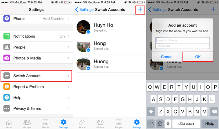 Facebook cho phép người dùng chuyển đổi đến 10 tài khoản trên cùng một máy