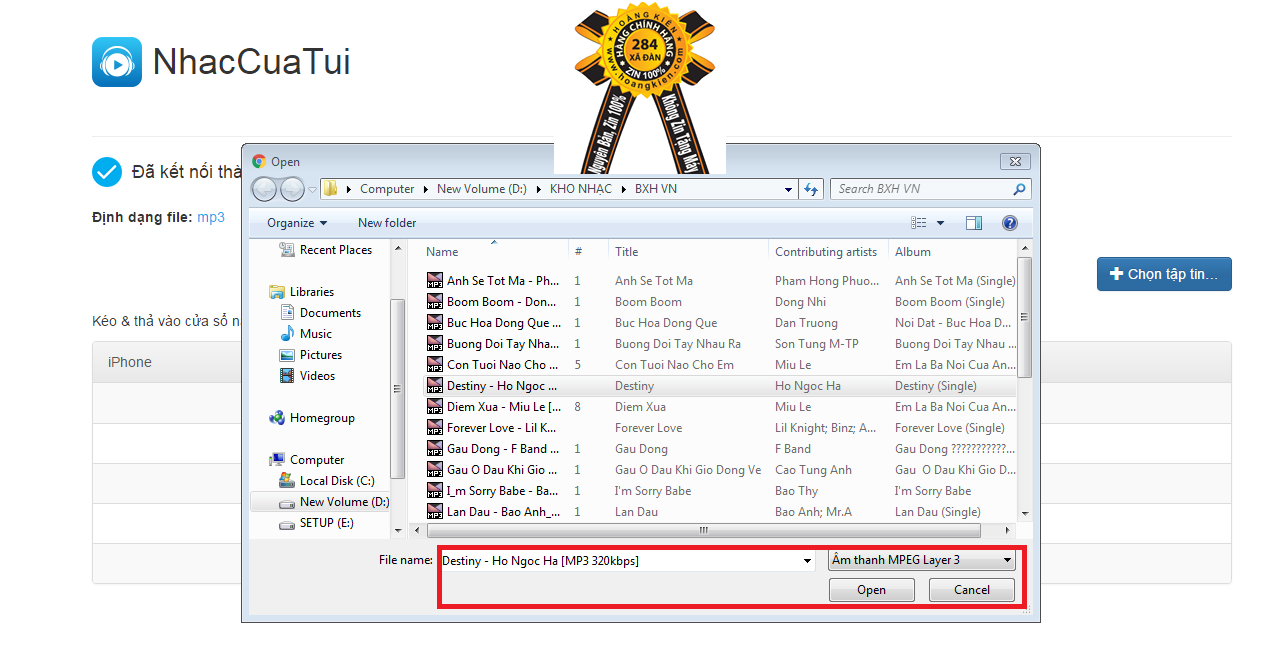 Hướng dẫn cách chép nhạc từ máy tính vào iPhone không cần cáp