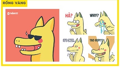 Cách thêm nhãn dán chú rồng 