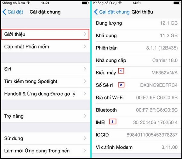 mã vùng iphone