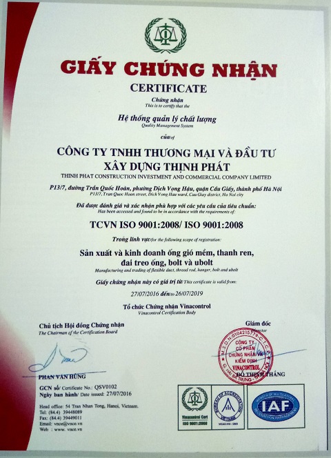 chứng nhận iso thịnh phát