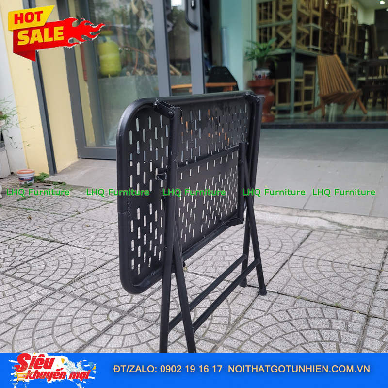 Bàn Cafe Xếp Gọn Khung Sắt – Kích Thước Vàng 40x60x51cm Cho Mọi Không Gian