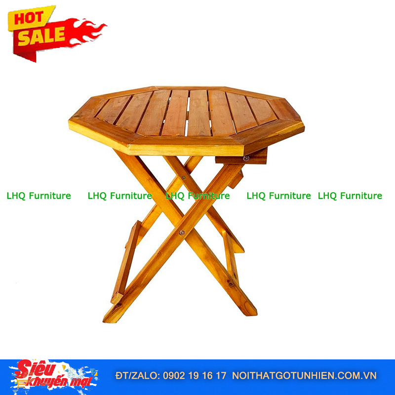 Bộ Sưu Tập Bàn Cafe Gỗ Tràm – Bát Giác, Vuông 50, Vuông 40, Chữ Nhật 40x60 – Đa Dạng Cho Quán Vỉa Hè & Ban Công