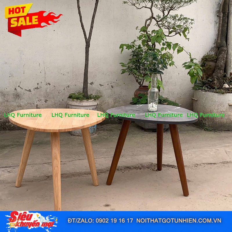 Mặt Bàn Tròn, Hình Tim Gỗ Cao Su Tự Nhiên – Nhỏ Gọn, Bền Đẹp, Dễ Decor
