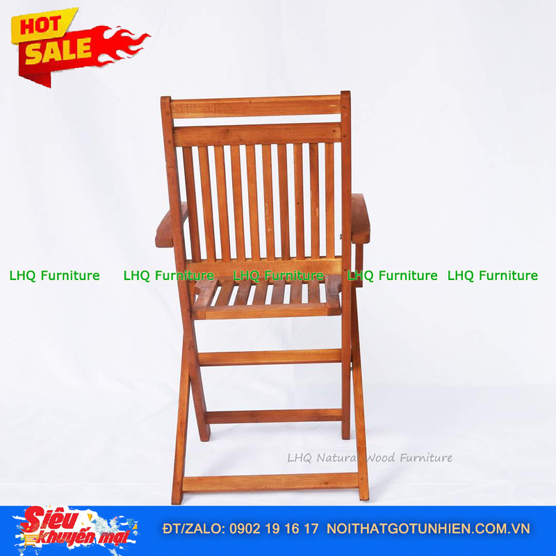 Bộ Bàn Cafe Xếp Gọn Xuất Khẩu – Bàn Tròn 60 Cao 73cm, Ghế Xếp Có Tay Vịn