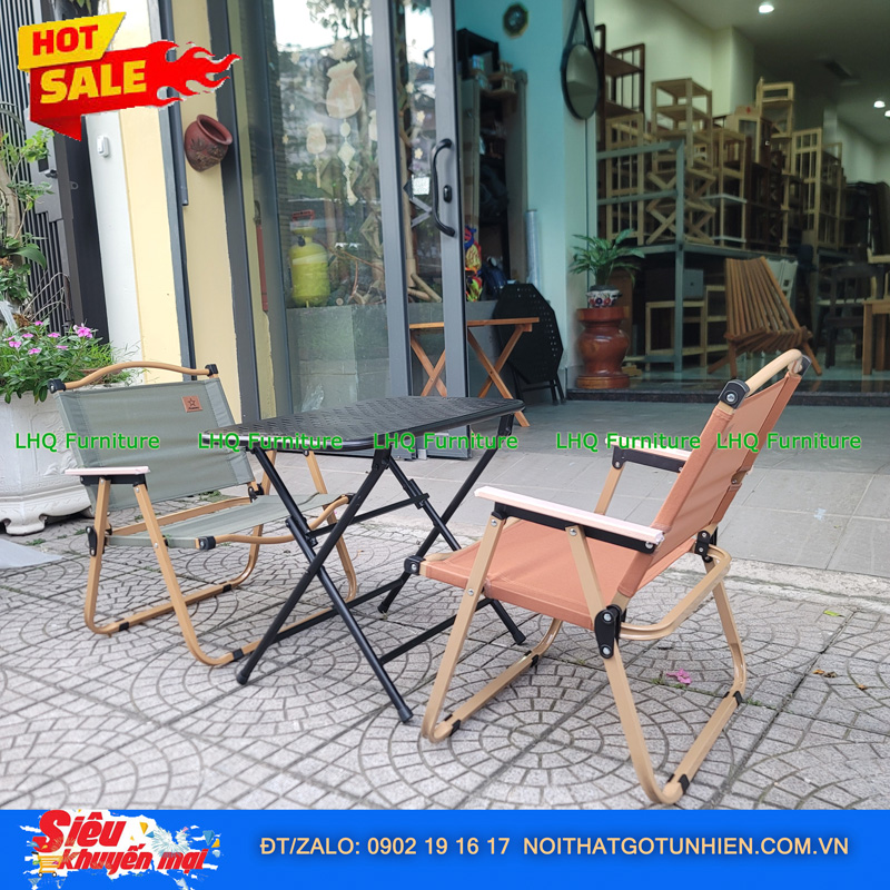 Bộ Bàn Chữ Nhật 40x60x50cm + 2 Ghế Camping – Giá Rẻ, Gọn Nhẹ, Bền Đẹp