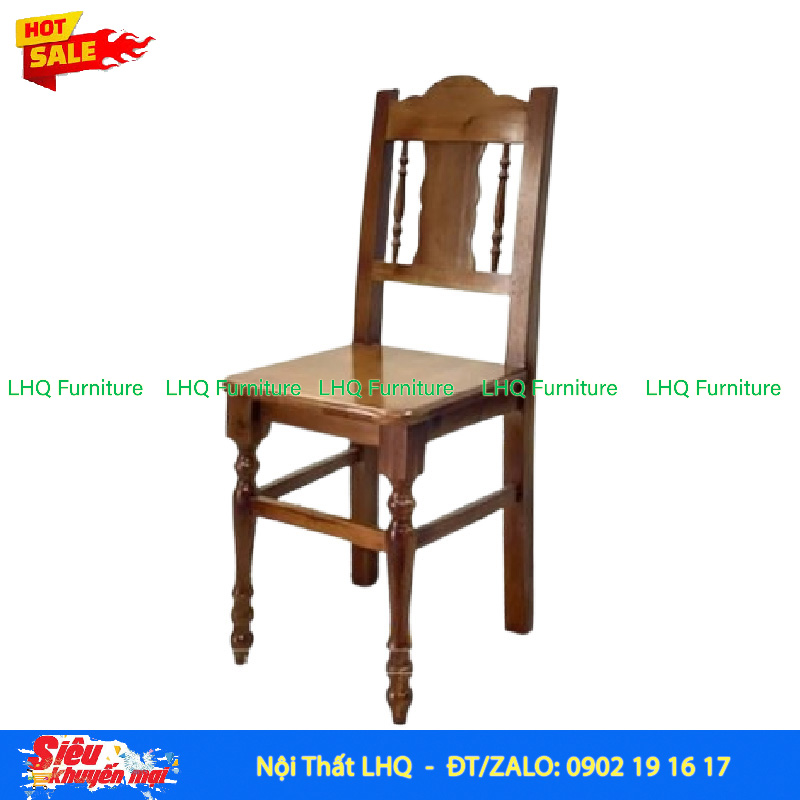 Ghế Nhà Hàng Vintage – Mặt Cao 45cm, Hòa Quyện Giữa Chân Tiện Và Lưng Vuông